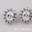 Vintage Oval Zircon Inlay White Gold Plated Ear Clips Studs