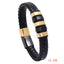 Creative Two-Color Stainless Steel Magnetic Buckle Men's Leather Bracelet