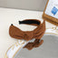 Velvet Bow Rabbit Ears Wide-Brimmed Suede Headband