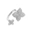 Four-Leaf Clover Adjustable Open Ring for Women - Fashion Wedding Party Jewelry