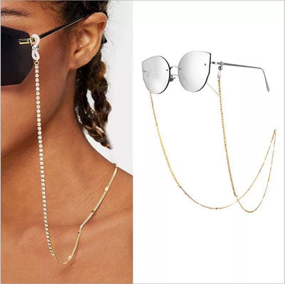 Women's Diamond Glasses Chain and Mask Holder Strap