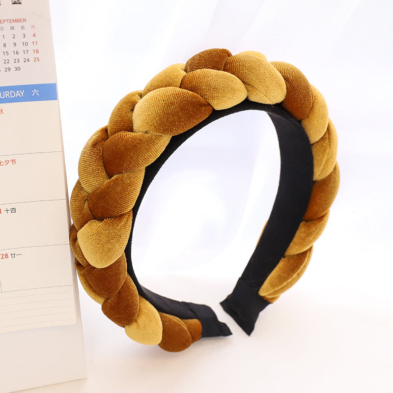 Elegant Solid Color Braided Cloth Hairband