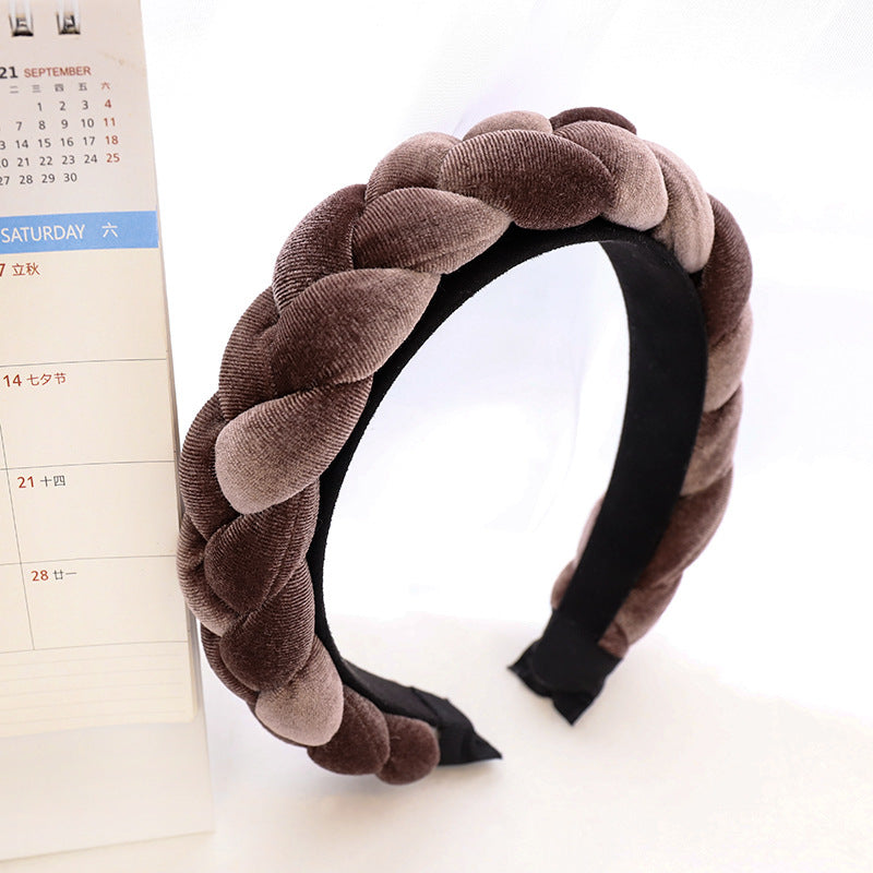 Elegant Solid Color Braided Cloth Hairband