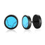 1 Pair Minimalist Titanium Steel Turquoise and Tiger Eye Stone Dumbbell Stud Earrings