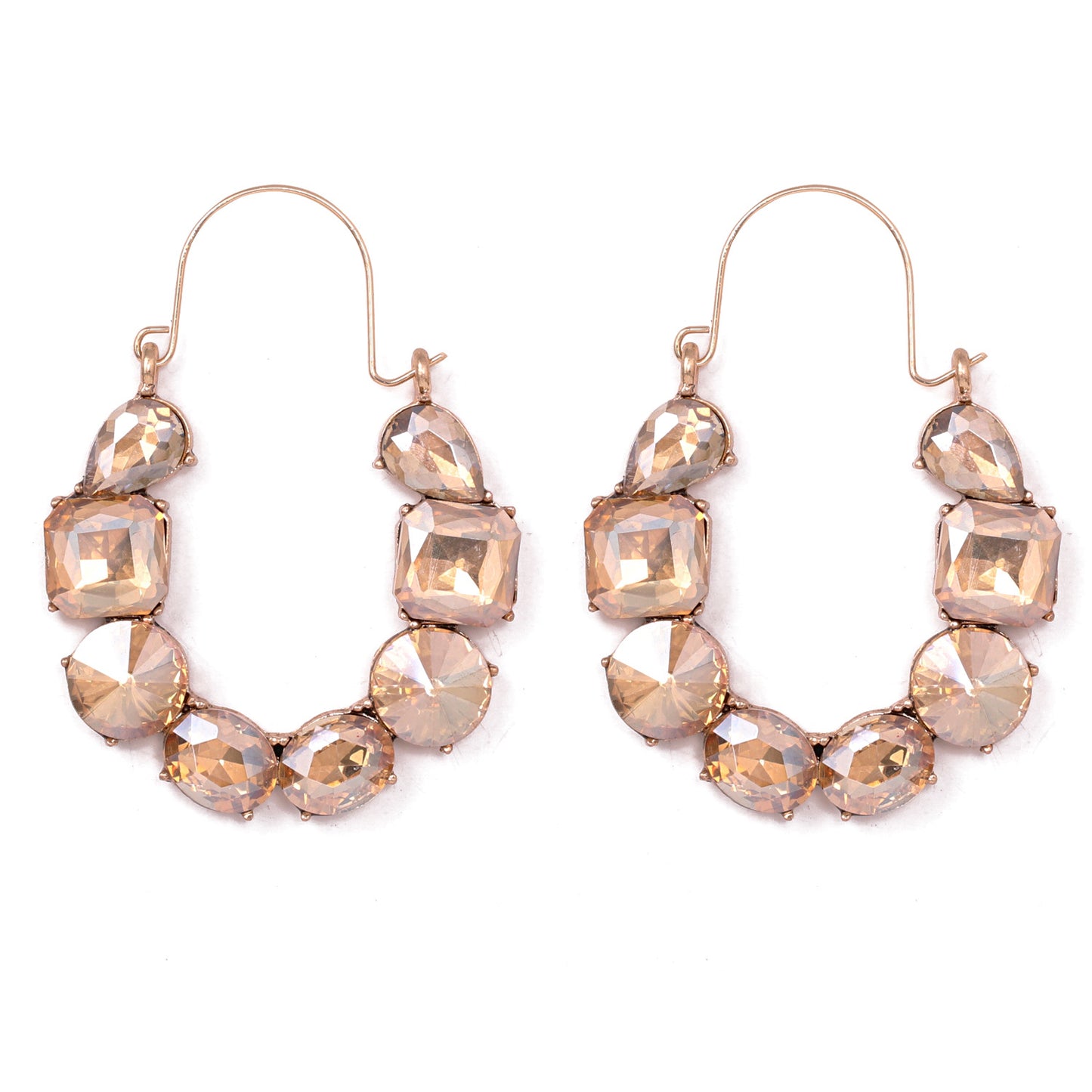 Geometric Zirconia Inlaid Statement Earrings