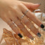 New Simple Vintage Alloy Ring Set - 10 Piece Creative Knuckle Rings Collection