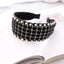 Pearl Studded Plaid Fabric Headband