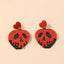 European And American Fashion Cool Creative Funny Quirky Earrings Retro Trend Heart-Shaped Pendant Hollow Skull Earrings