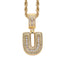 Simple Style Hip Hop Zircon Letter Pendant Necklace