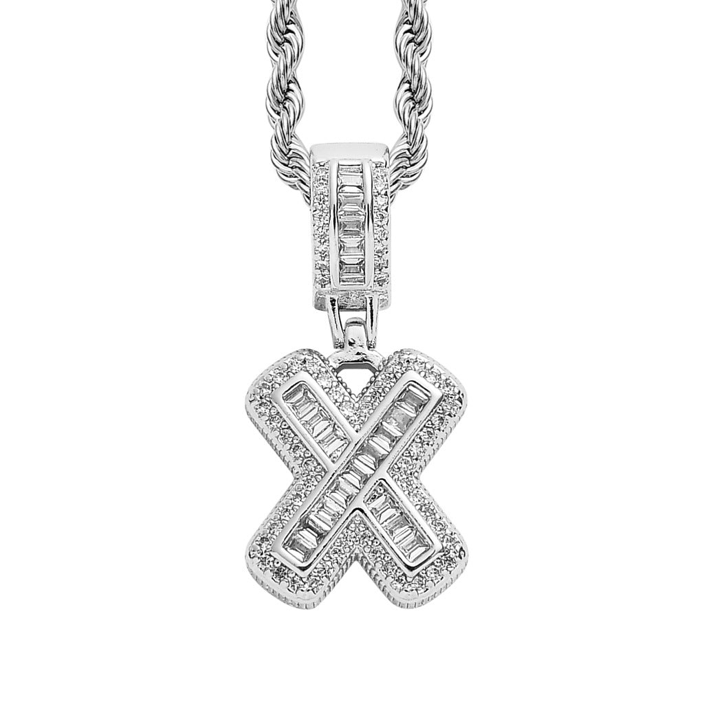 Simple Style Hip Hop Zircon Letter Pendant Necklace