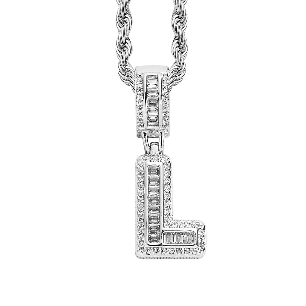 Simple Style Hip Hop Zircon Letter Pendant Necklace