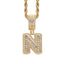 Simple Style Hip Hop Zircon Letter Pendant Necklace