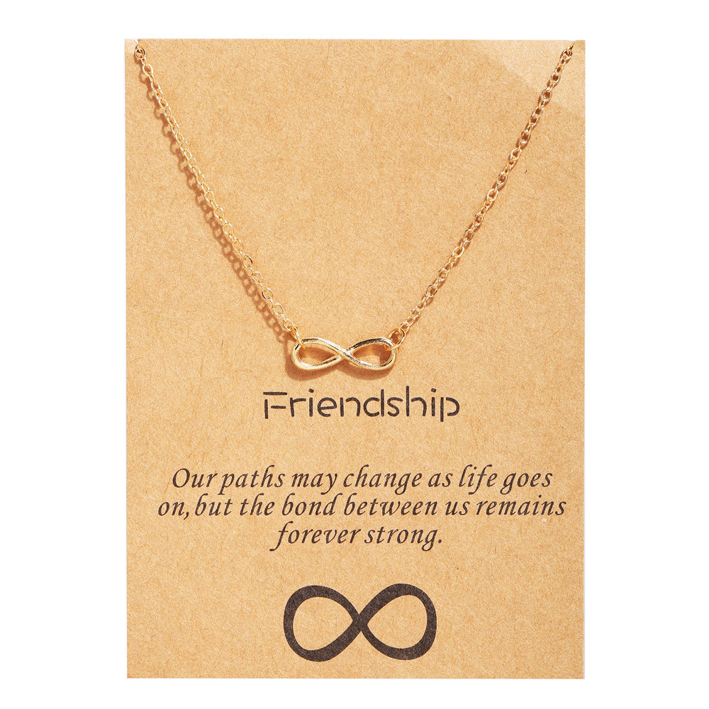 Creative Pearl Feather Clavicle Chain Retro Letter Paper Card Butterfly Elephant Cat Alloy Necklace