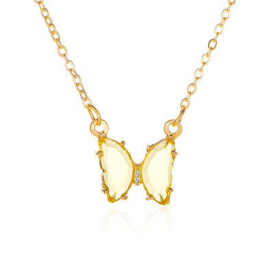 Elegant Crystal Butterfly Pendant Necklace for Women