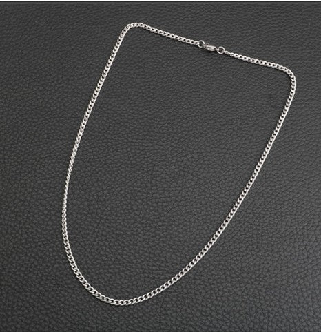 New Titanium Steel Chain Single O Word Necklace
