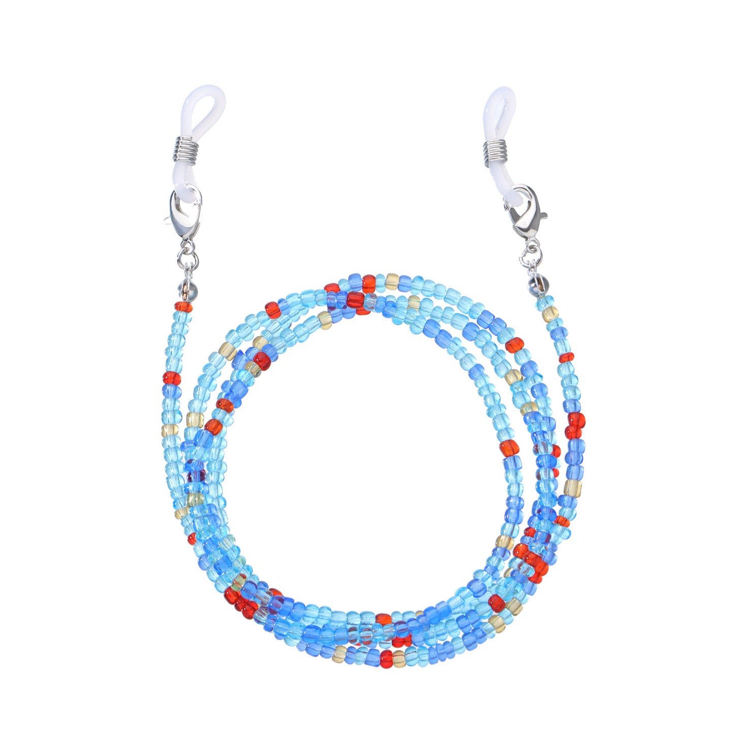 Versatile Multi-Color Beaded Eyeglasses and Mask Chain Set - 9 Pieces