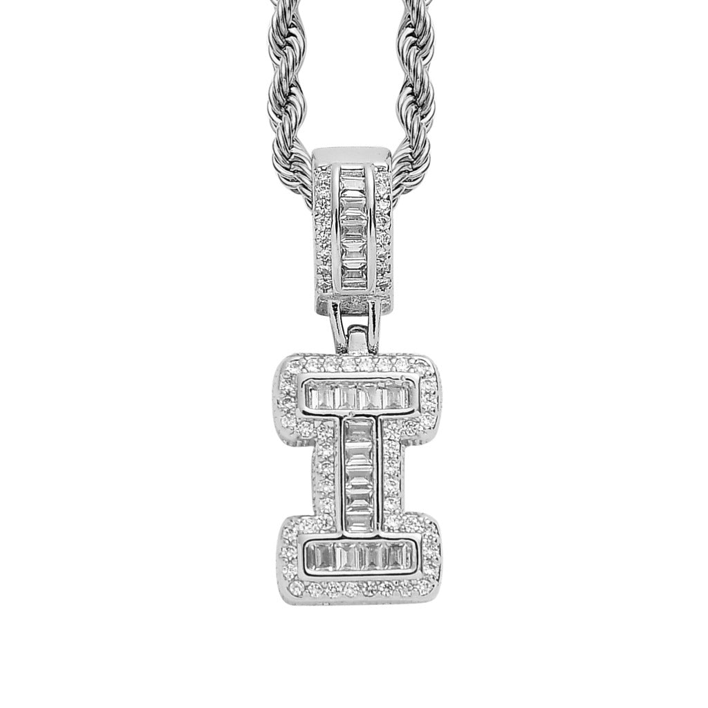 Simple Style Hip Hop Zircon Letter Pendant Necklace