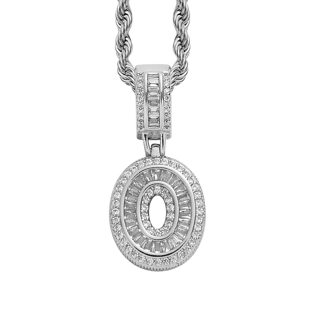 Simple Style Hip Hop Zircon Letter Pendant Necklace