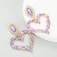 Red Heart Shaped Alloy Rhinestone Exaggerated Earrings Wholesale