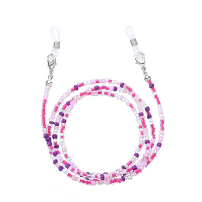 Versatile Multi-Color Beaded Eyeglasses and Mask Chain Set - 9 Pieces