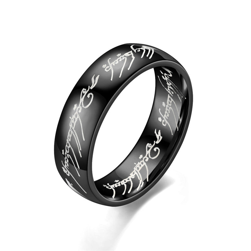 Simple Style Titanium Steel Couple Rings - Plated Metal Stainless Steel Jewelry