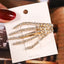 Retro Skull Hand Claw Rhinestone Hair Clip