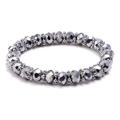 Fashion Geometric Crystal Beaded Elastic Bracelet for Women