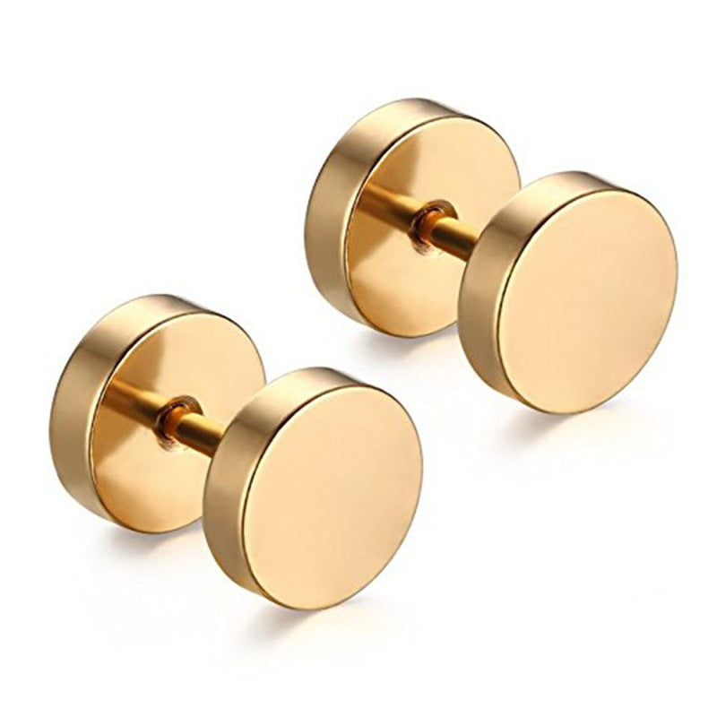 Simple Style Round Stainless Steel Plating Earrings 1 Piece