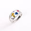 Simple Square Zircon Alloy Ring with Colorful Hollow Design