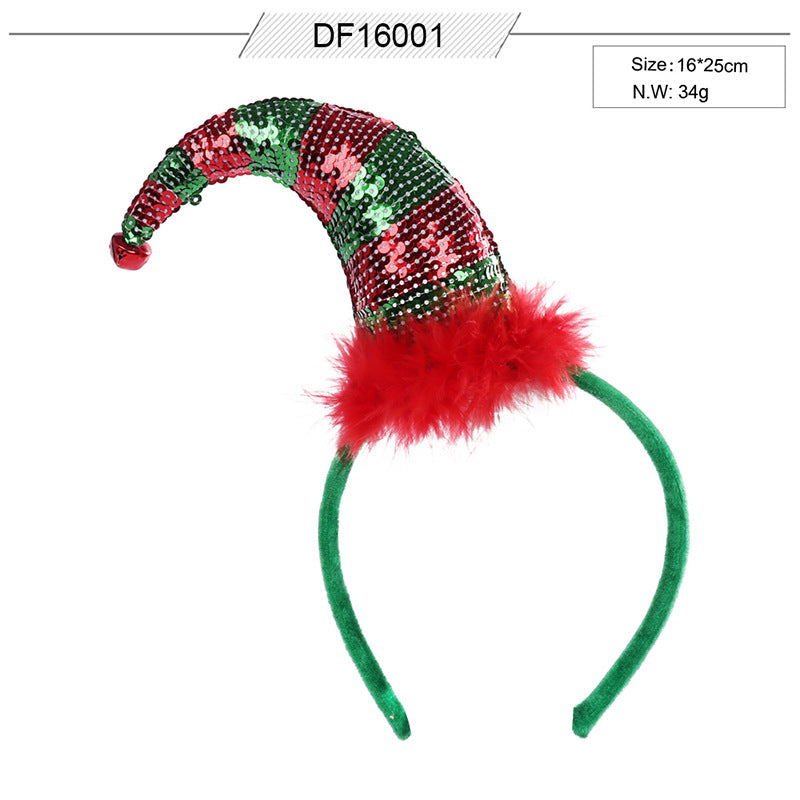 Christmas Feather Santa Hat Headband Party Costume Accessory