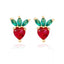 Wholesale Tropical Fruit Zirconia Earrings Women's 925 Silver Needle Summer Fashion Jewelry