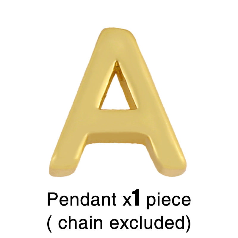 18k Gold Plated Alphabet Pendant Necklace - Minimalist Initial Choker Chain