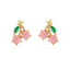 Wholesale Tropical Fruit Zirconia Earrings Women's 925 Silver Needle Summer Fashion Jewelry