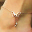 Rose Gold Titanium Steel Butterfly Tassel Anklet for Women