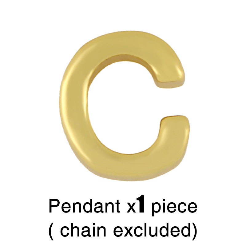 18k Gold Plated Alphabet Pendant Necklace - Minimalist Initial Choker Chain