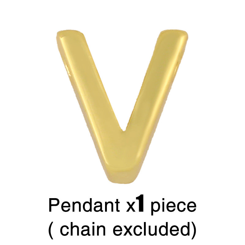 18k Gold Plated Alphabet Pendant Necklace - Minimalist Initial Choker Chain