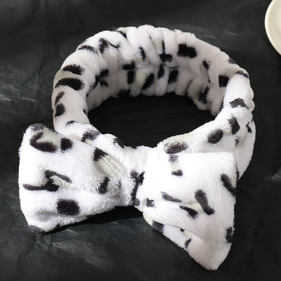 Fashion Plush Bow Headband for Face Washing and Makeup