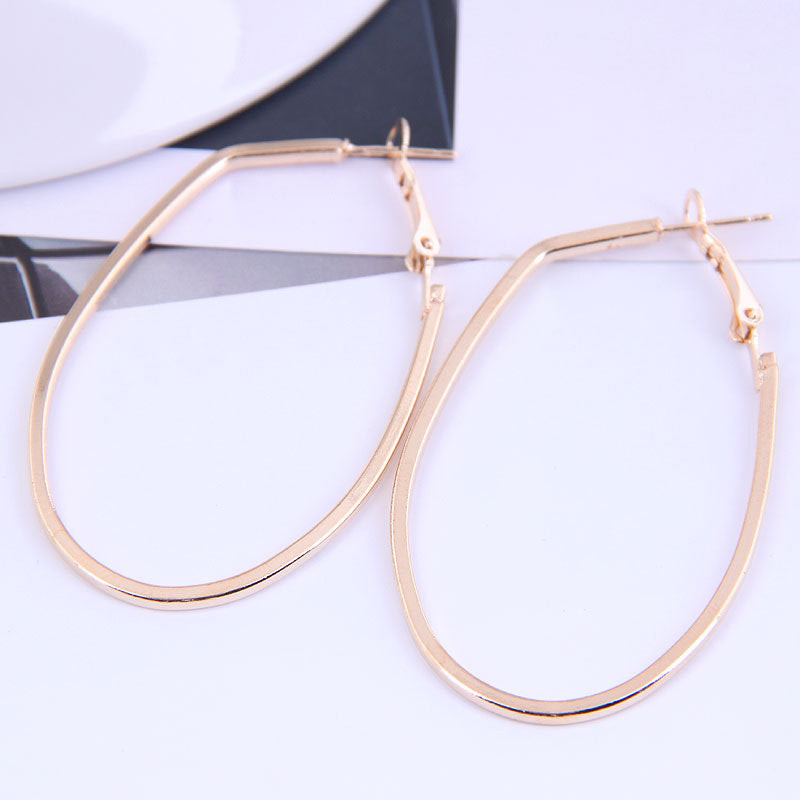 50mm  Fashion Metal Simple  Glossy Earrings