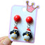 Fashion Christmas Reindeer Tassel Clip-On Earrings for Kids