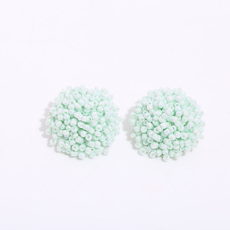 Bohemian Geometric Hand-Beaded Alloy Stud Earrings