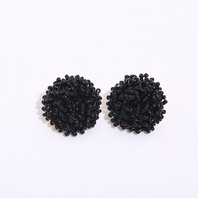 Bohemian Geometric Hand-Beaded Alloy Stud Earrings