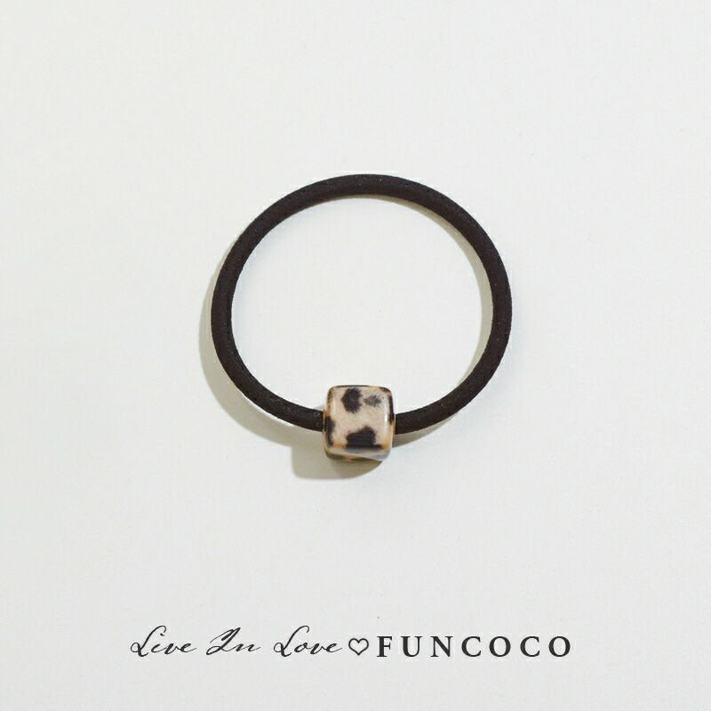 Leopard Print Square Acrylic Hair Tie for Women