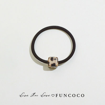 Leopard Print Square Acrylic Hair Tie for Women