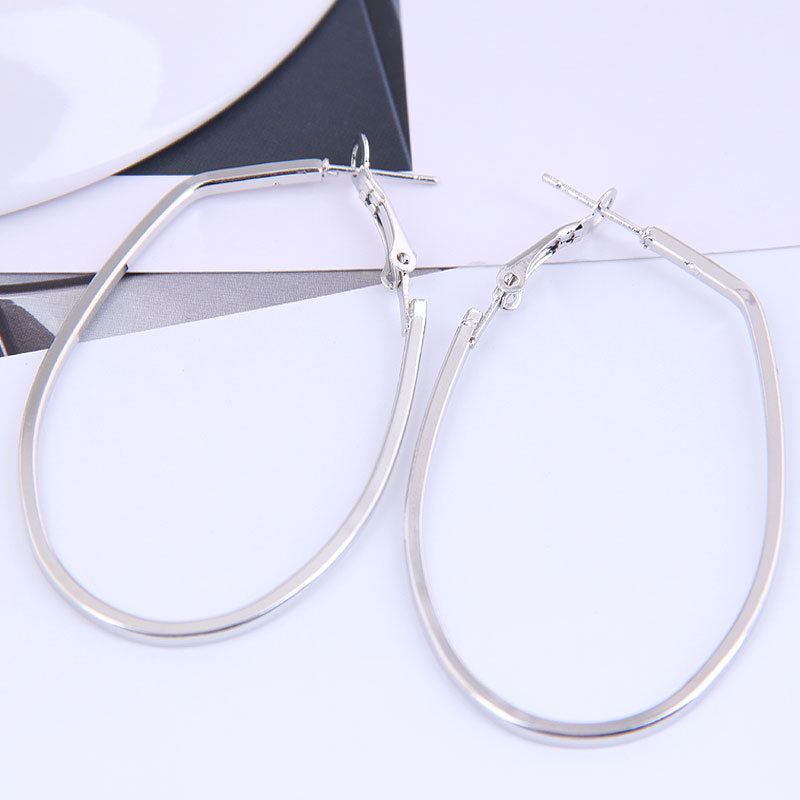 50mm  Fashion Metal Simple  Glossy Earrings
