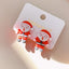 Acrylic Christmas Tree Snowman Elk Women's Ear Clips - Colorful Cartoon Design