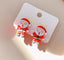 Acrylic Christmas Tree Snowman Elk Women's Ear Clips - Colorful Cartoon Design