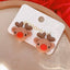 Acrylic Christmas Tree Snowman Elk Women's Ear Clips - Colorful Cartoon Design