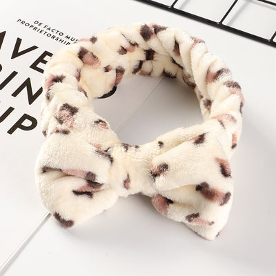 Fashion Plush Bow Headband for Face Washing and Makeup