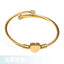 Heart Shape Stainless Steel Cable Bangle Bracelet