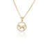 14K Gold Plated Zodiac Sign Pendant Necklace with Copper Micro Inlay and Hollow Constellation Design